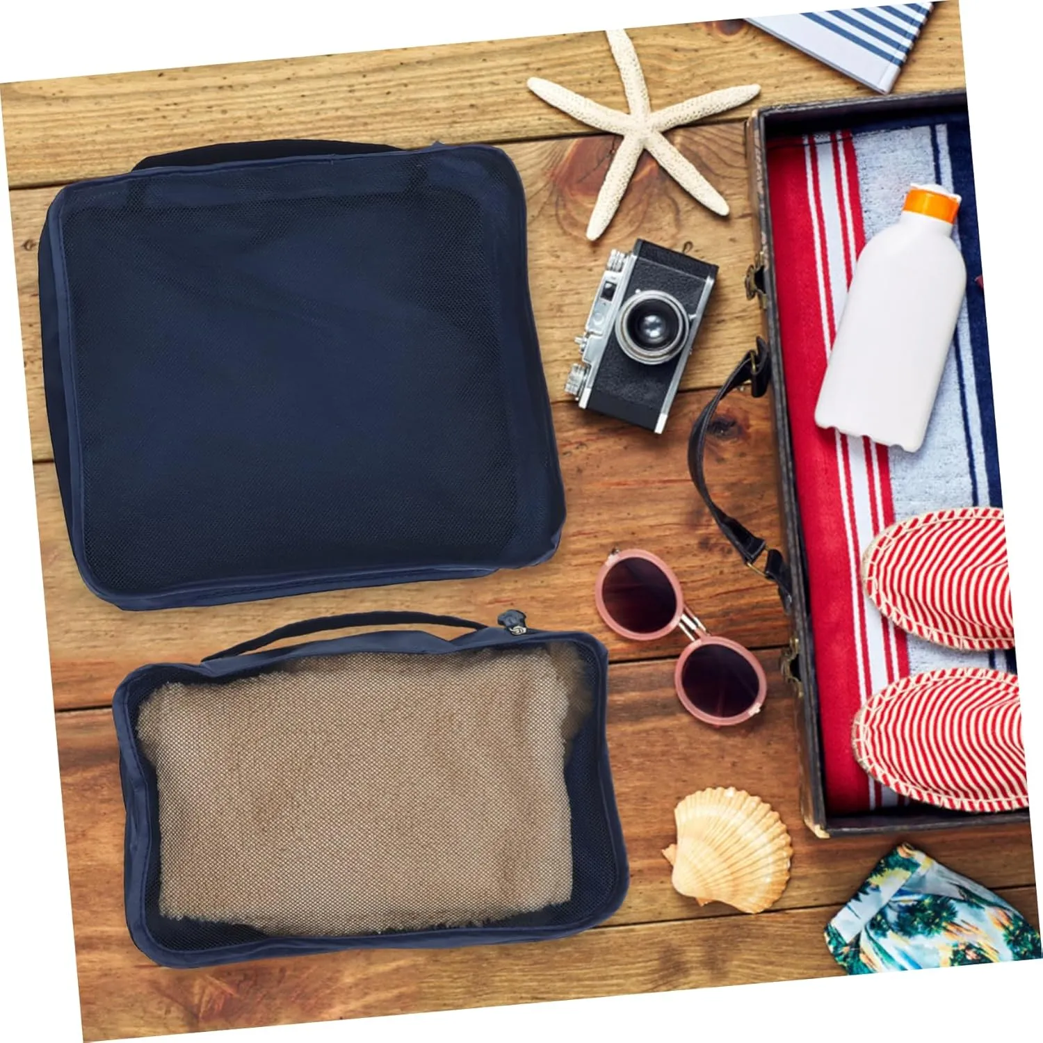 Zerodeko Oxford Fabric Storage Bag Set 6pcs Window-design for Easy Access Versatile Storage